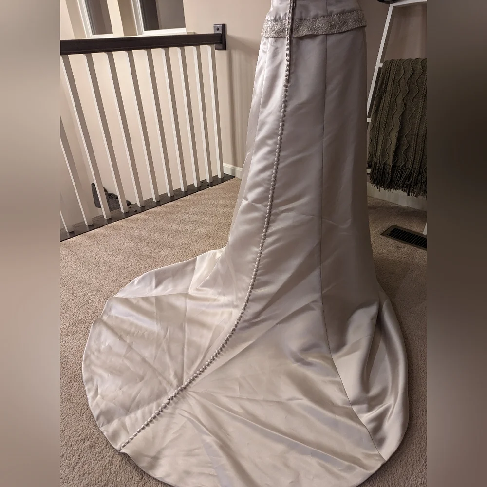 Oleg Cassini Silver/Champagne Wedding Gown - Picture 4 of 6